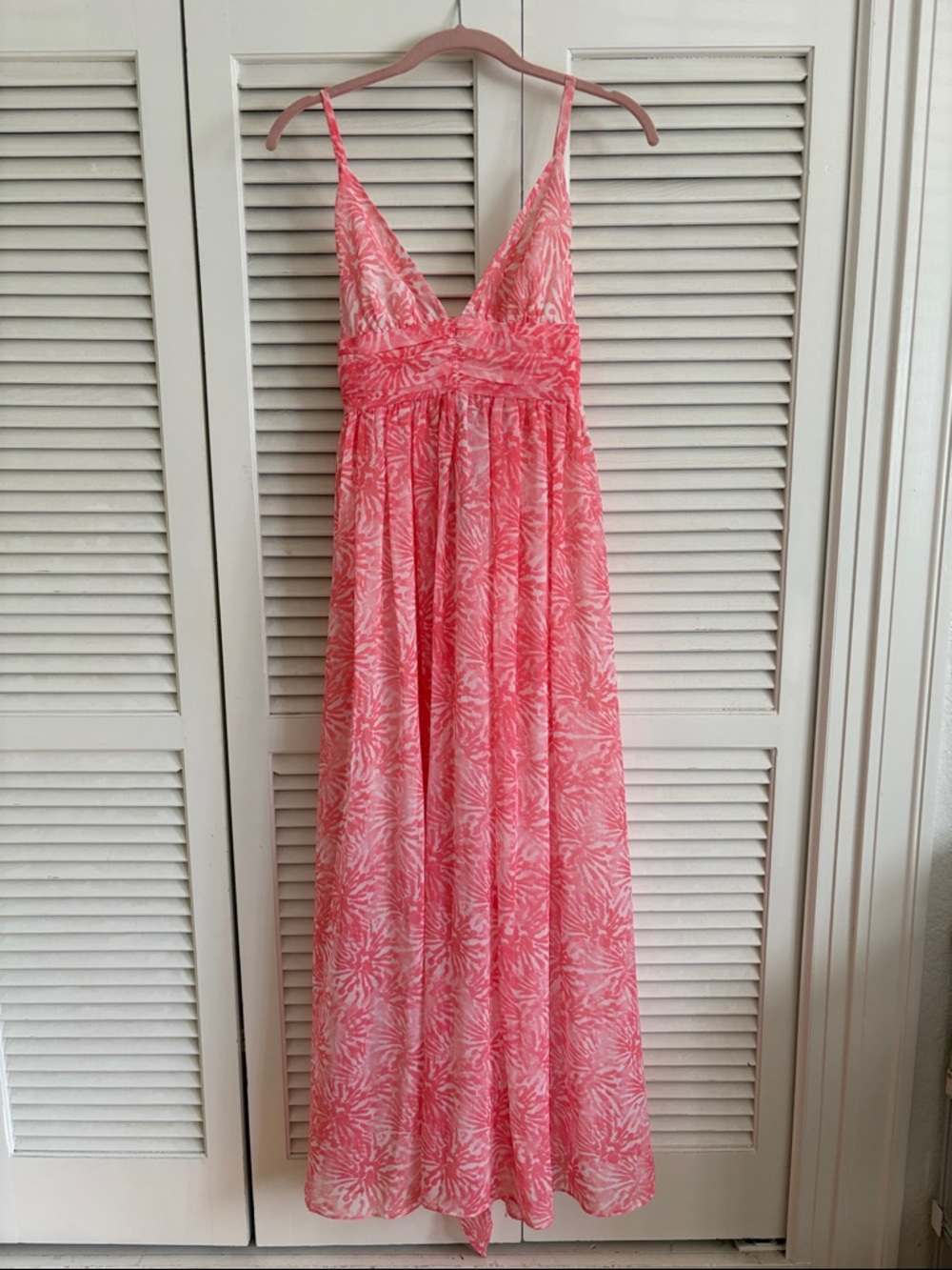 Moda International Coral-Pink Floral Spaghetti-Strap Maxi Dress